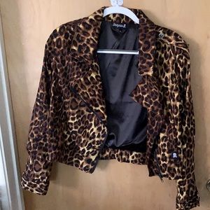 Like new Sourpuss leopard Moto jacket
